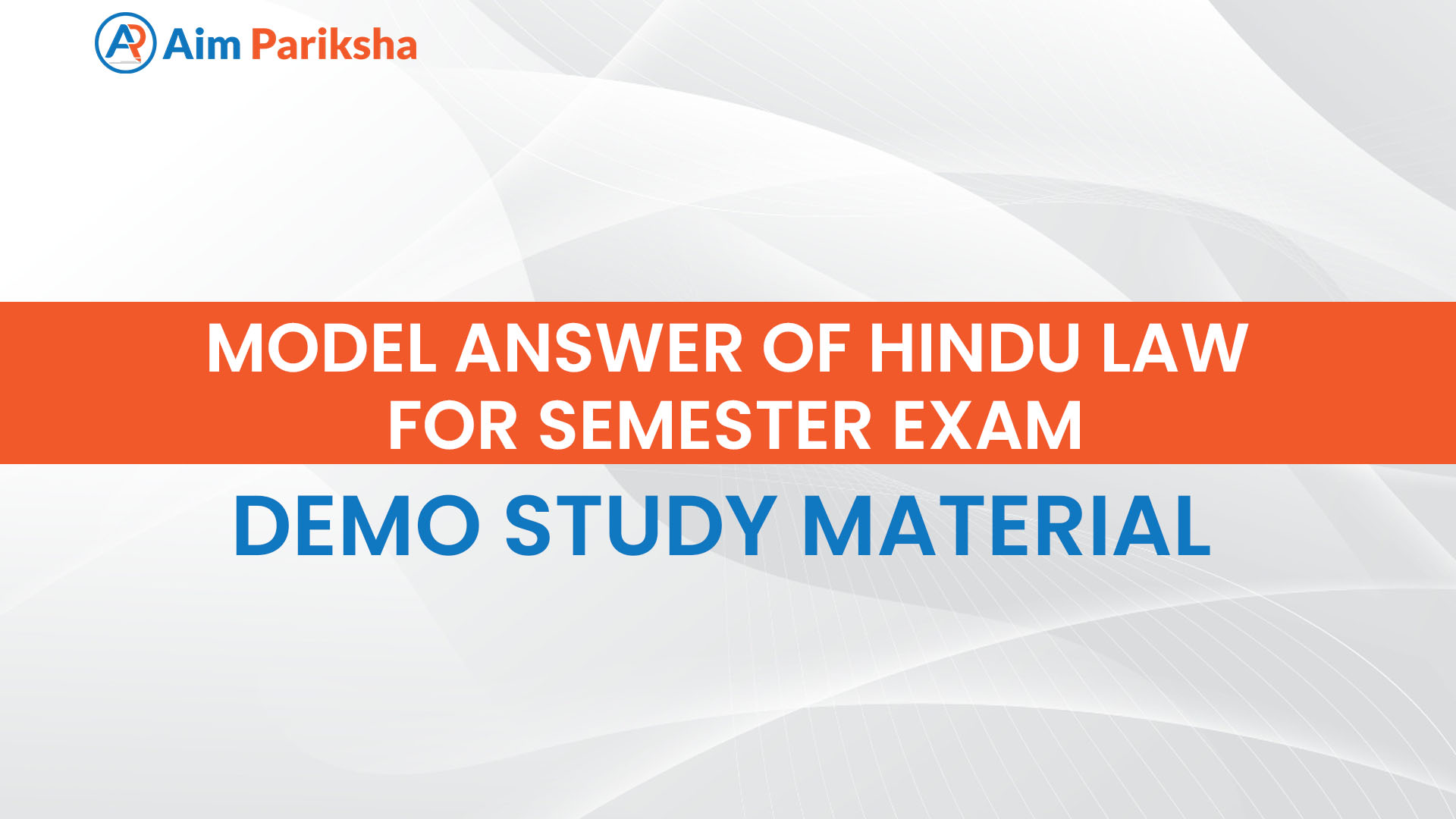 Model answer of Hindu law for Semester exam