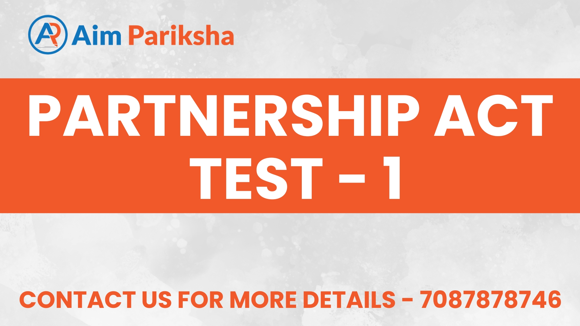 Partnership Act Test - 1